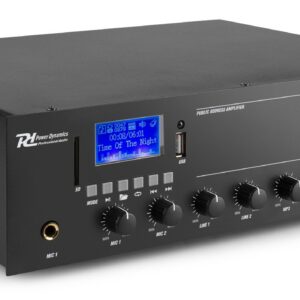 POWER DYNAMICS AUDIO  PPA30 -  Amplificador línea 100V mezclador ,multimedia  30W. RMS  para instalaciones.
