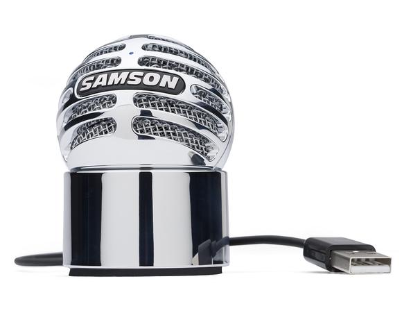 SAMSON METEORITE - Micrófono de condensador con patrón cardioide USB. Base magnética desmontable para orientación óptima. Alimentado desde el ordenador o Ipad por el puerto USB.