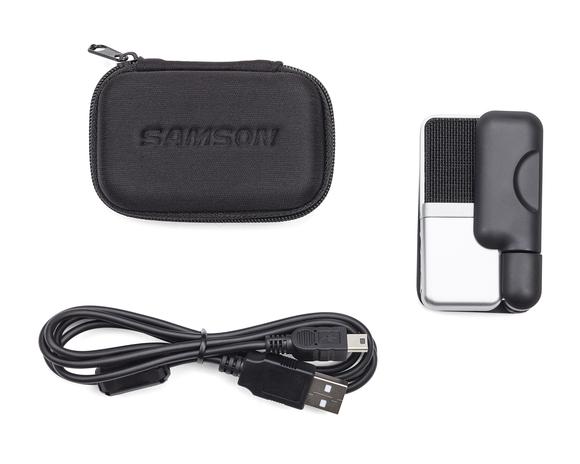 SAMSON GO MIC CLIP ON USB MIC - Micrófono de condensador portátil. Salida de auriculares. No necesita drivers. Incorpora clip / soporte para ubicar en la pantalla de ordenador o en sobremesa. - Imagen 5