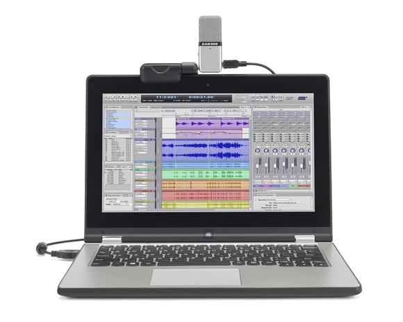 SAMSON GO MIC CLIP ON USB MIC - Micrófono de condensador portátil. Salida de auriculares. No necesita drivers. Incorpora clip / soporte para ubicar en la pantalla de ordenador o en sobremesa. - Imagen 8