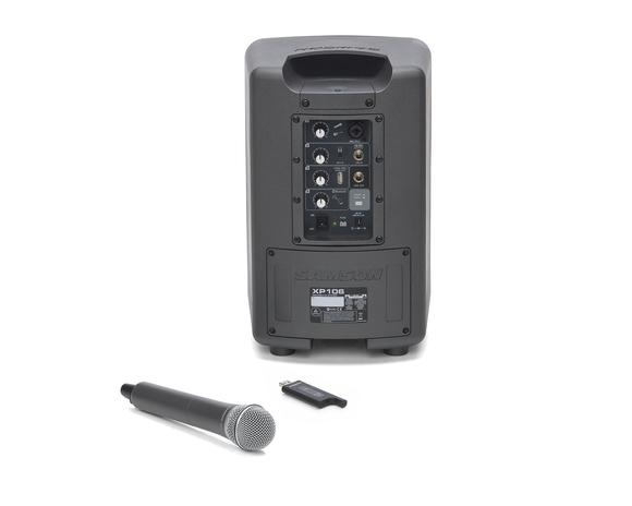SAMSON EXPEDITION XP106W - Caja activa portátil con batería de PA , Sistema compacto, de 2 vías de 100W. 1 x 6"" y 1 x 1", 1 canal Bluetooth, 1 canal USB inalámbrico. Incluye micro de mano inalámbrico y receptor USB. Batería recargable (20h autonomía uso contínuo). - Imagen 2