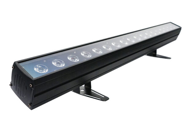 FOS BAR PENTE - Barra LED de control de píxeles profesional para el lavado de paredes y escenarios, 18 LED RGBW + Ámbar 12w (4en1), Apertura del haz: 40 °, Programas automáticos con ajuste de velocidad, 99cm