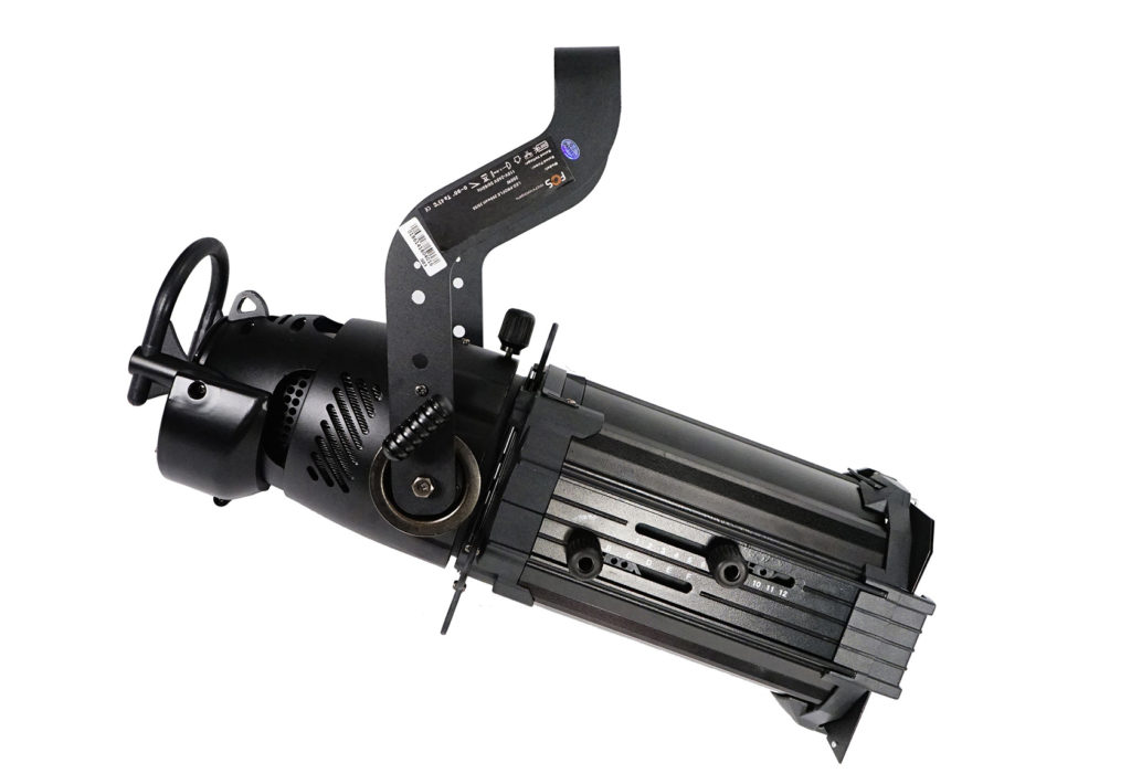 FOS PROFILE LED 200W 25/50 - LED COB profesional de 200 vatios Perfil blanco cálido 3200K, Zoom ajustable 25-50 grados, 22000 LM, Atenuador de 16 bits, Modo de control DMX 512, entrada / salida de energía, curvas de atenuación seleccionables.