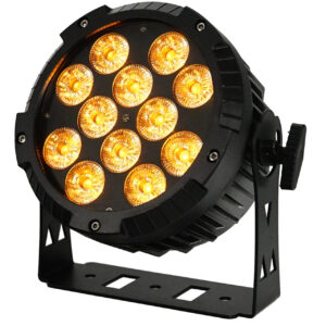 FOS PAR 12X15WPRO RGBWA - Par led de aluminio de alta calidad profesional con entrada y salida powercon. Apertura del haz: 25 °, 12 RGBW + LED ámbar de 15w (5 en 1), Atenuador: 0-100%, efecto de parada / estroboscópico, sistema de refrigeración silencioso.