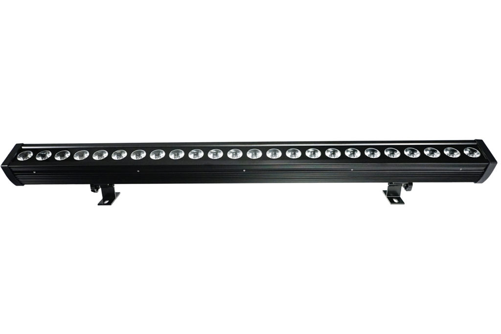 FOS BAR 24X4 WATT IP65 - Barra RGBW resistente a la intemperie con 24 leds 4 vatios, 1 metro, 24 leds RGBW 4w 4en1 Apertura del haz: 45 °, Atenuador: 0100%, efecto stop / estroboscópico, 100cm, 3,6 kg, IP 65.