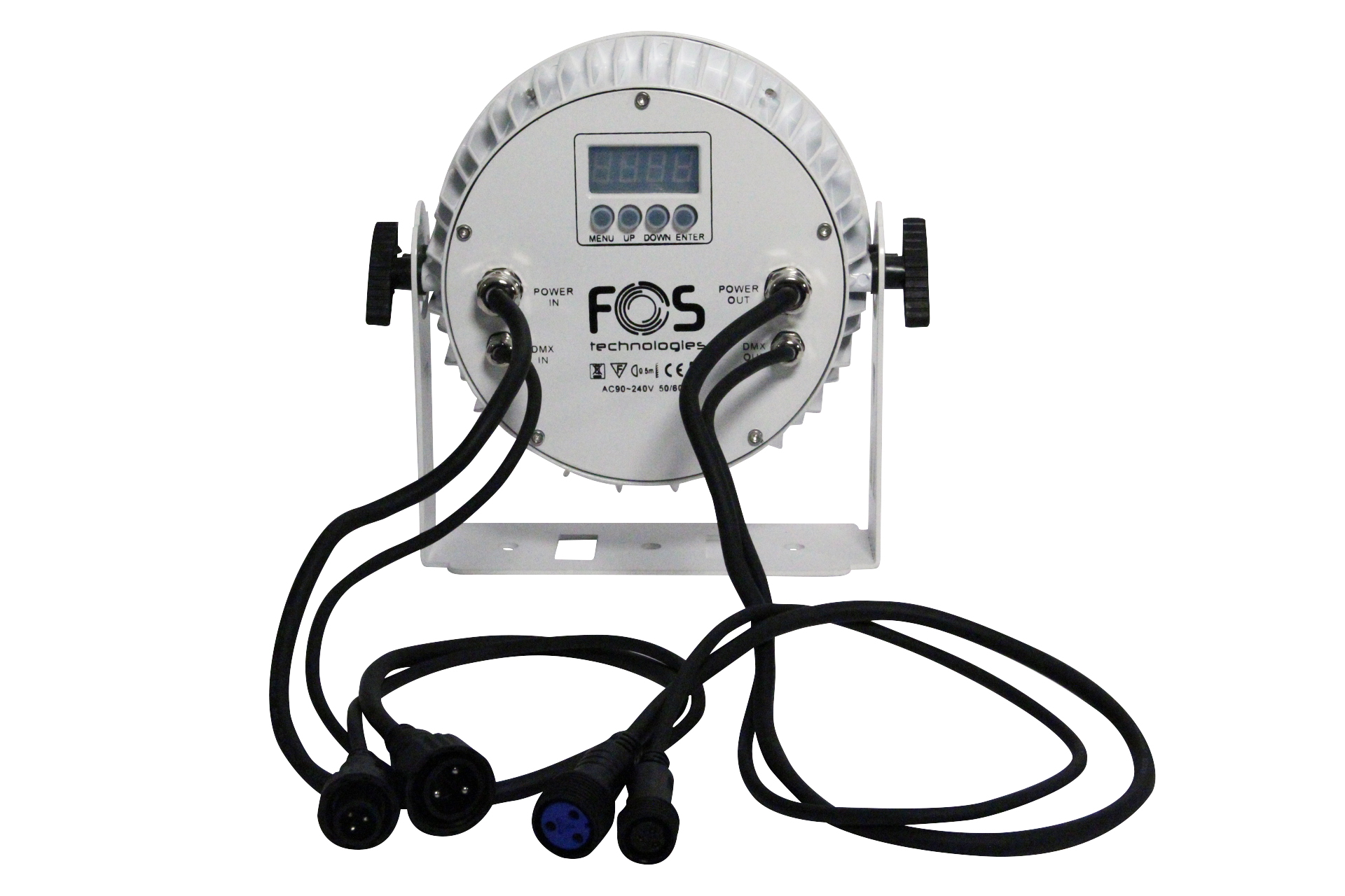 FOS PAR 18X10WPRO IP65 PEARL - Carcasa de aluminio blanco resistente a la intemperie led par con conectores IP, Apertura del haz: 30 °, 18 LED RGBW 10w (4in1) Atenuador: 0-100% efecto stop / estroboscópico, aluminio 4kg, sistema de refrigeración silencioso. - Imagen 3