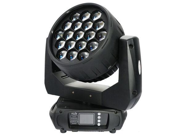 FOS WASH Q19 HP - Wash / Beam moving head , 19 RGBW 30w 4in1 LEDs zoom 6-60°, 4 sections pixel control, Preset color macros RGBW mixing with or without DMX controller , TFT display.