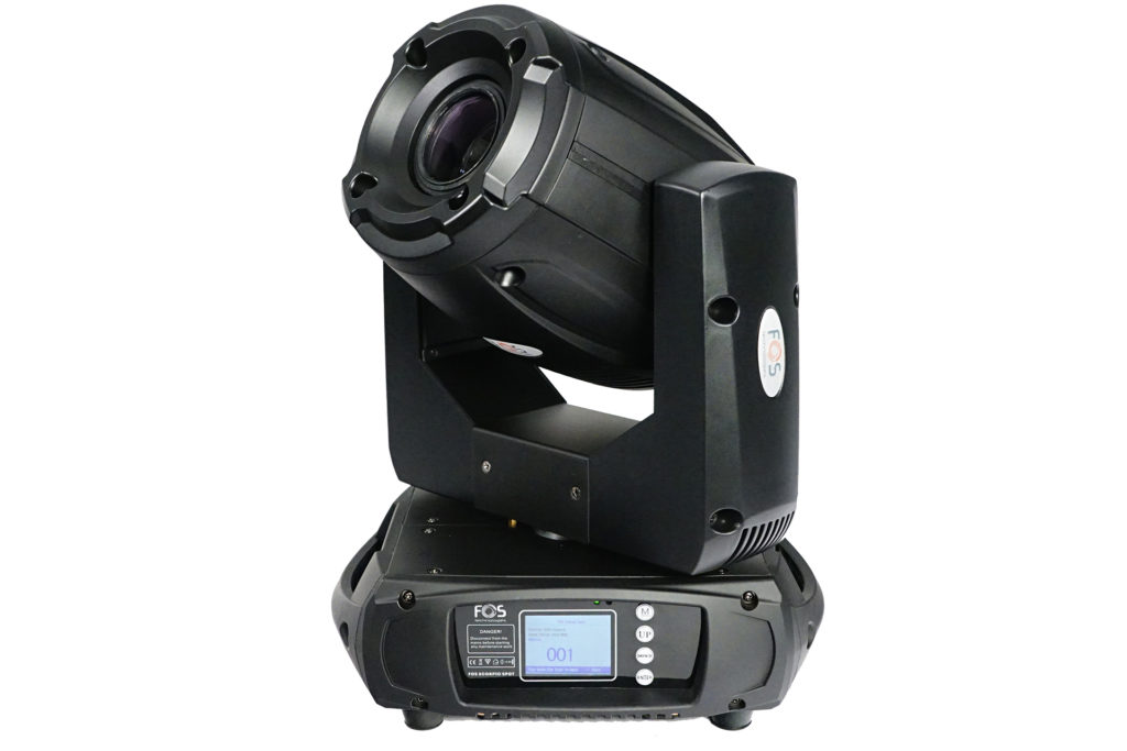 FOS SCORPIO SPOT - Cabeza móvil Spot profesional con fuente de luz blanca LED de 200W y 7500K. Óptica de 16°. Sistema de enfoque electrónico de 2.5M-30M.