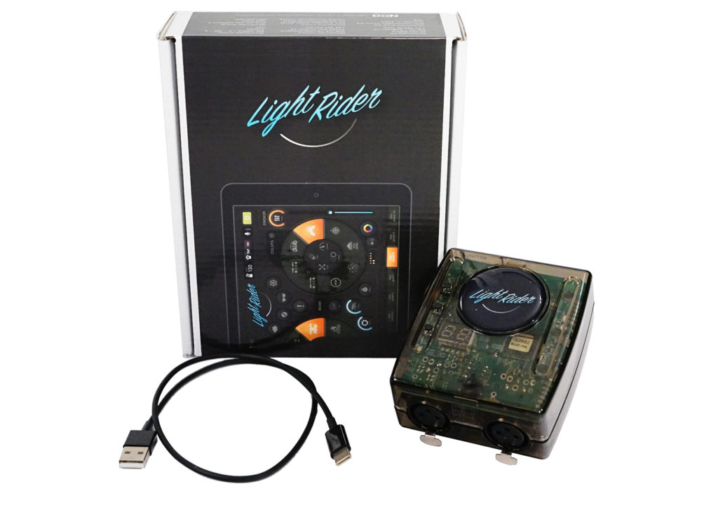 LIGHT RIDER WIFI 512CH - Interfaz Wifi DMX de 512 canales, control DMX basado en tableta, aplicación gratuita "Light Rider" para iOS, Android y Amazon Fire Tablet, compatible con el popular software de DJ, opción de almacenamiento para presets, la velocidad y el brillo se pueden ajustar individualmente.
