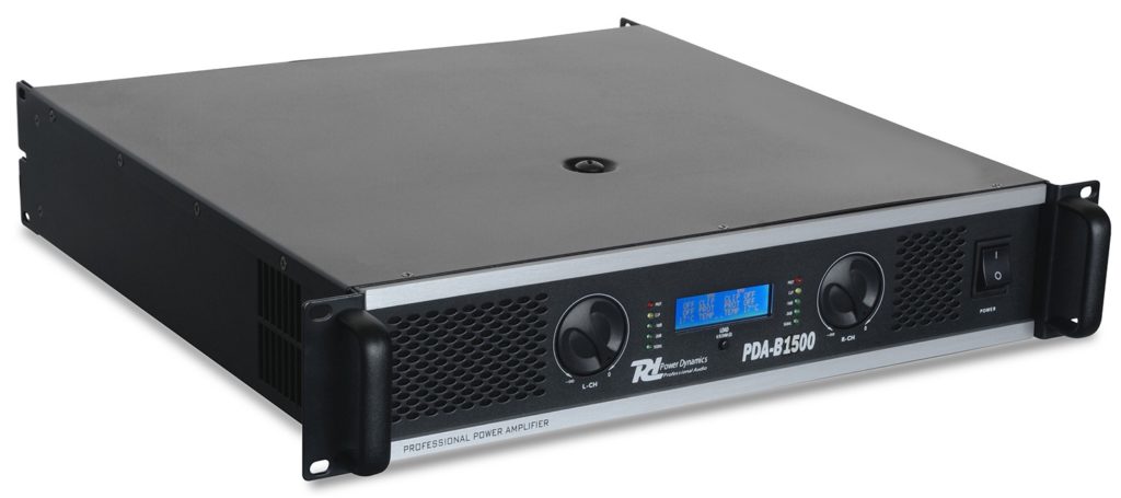 Power Dynamics - PDA-B1500 - Amplificador Profesional con crossover integrado de dos vías y limitador, puede trabajar a 2 Ohmios, 1000W. por canal