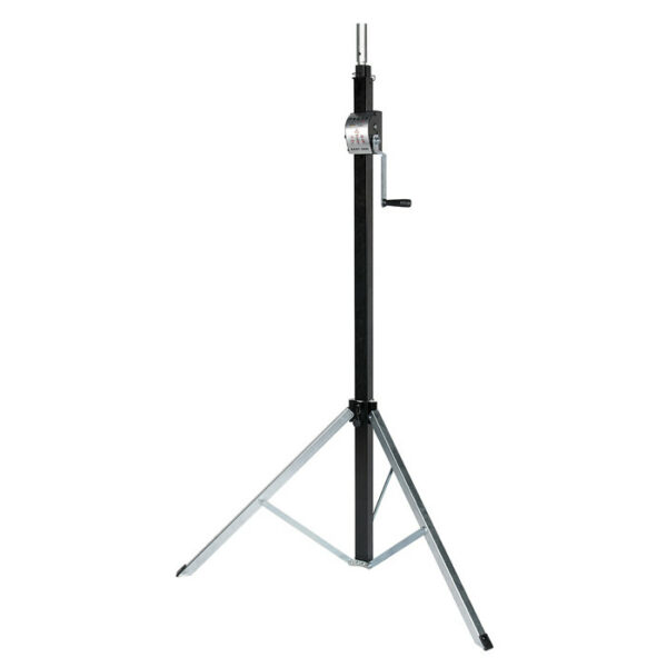 Showgear -  Basic 3800- Wind up stand 80 kg, Soporte para luces con manivela, sin cables ni cabrestante, soporta 80kg y eleva a 3,80 metros de altura