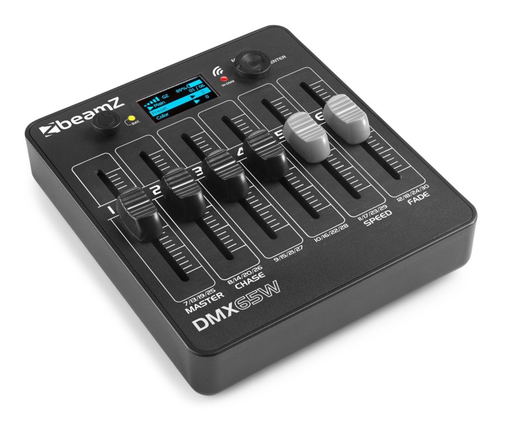 BeamZ -  DMX65W - CONTROLADOR WIRELESS INALÁMBRICO DMX ALIMENTADO POR BATERÍA