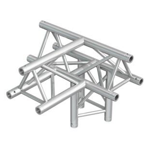 182440 BeamZ Pro - P33-T43 - TRUSS 4-WAY T APEX UP. Truss triangular en aluminio. Main Tubes (Chords) 50 x 2mm. Dimensions (L x W x H) 500mm