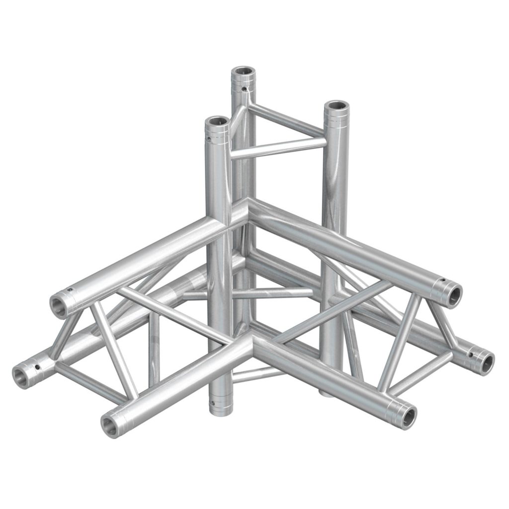 BeamZ Pro - P33-C44 - TRUSS 4-WAY 90º RIGHT 0,743M. Truss triangular en aluminio. Certificado TÜV. Dimensions (L x W x H) 710 x 500 x 500mm