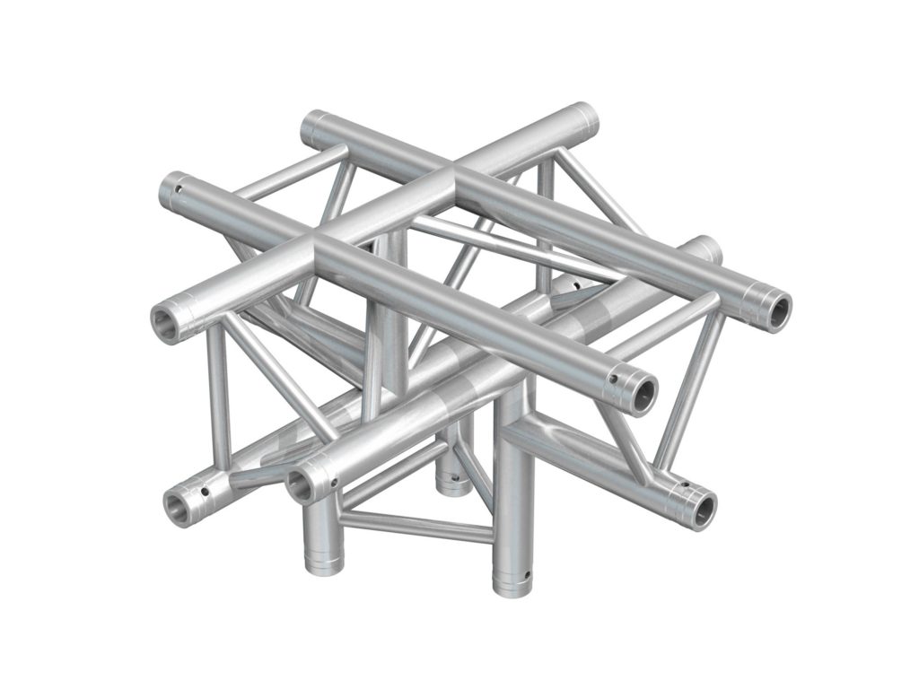 BeamZ Pro - P33-T51 - TRUSS 5 VÍAS T APEX ABAJO. Truss triangular en aluminio, Certificado TÜV, Dimensions (L x W x H) 743 x 710 x 500mm