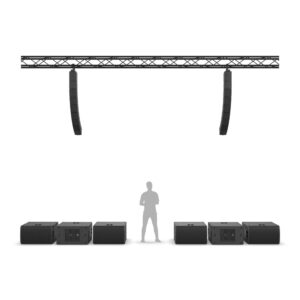 LD Systems - MAILA XL - Sistema Line Array Compacto, 17,5 kW, Sistema estéreo line array compacto con una flexibilidad única, 2x15" subwoofers de alto rendimiento con diseño de paso de banda Módulo amplificador MAILA SPA con soporte EasyMount+® integrado para aplicaciones voladas Tweeter y controlador de medios de los satélites en disposición WaveAhead® + membrana pasiva para una reproducción ampliada de los medios bajos