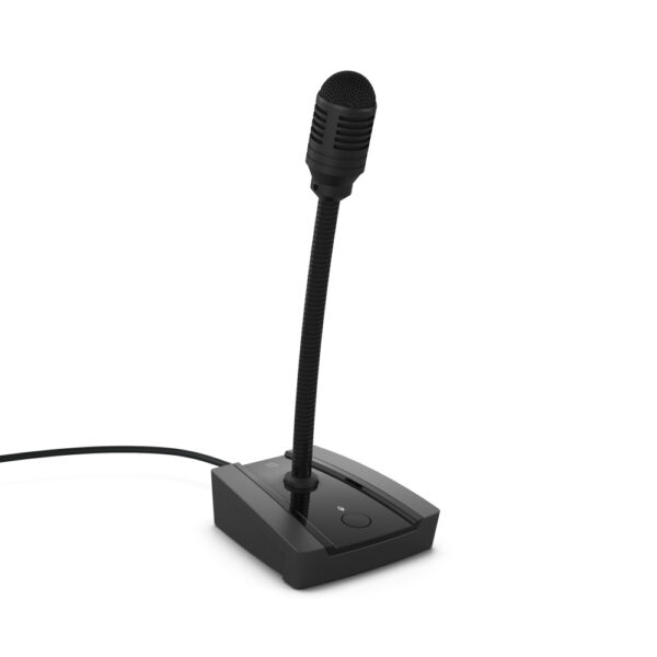LD Systems - PAM - Micrófono de mesa con cuello de cisne, Micrófono de avisos para anuncios Combinación de base de micrófono de sobremesa y micrófono de cuello de cisne 3 modos de funcionamiento: Pulsar para hablar, pulsar para silenciar, encender/apagar