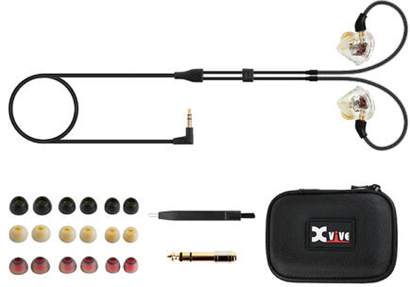 XVIVE - T9 MONITOR IN EAR - Auriculares para monitorización IN-EAR, Incluye Estuche de transporte Herramienta de limpieza Adaptador jack estéreo de 6,3 mm a minijack estéreo de 3,5 mm Almohadillas en 3 materiales y tamaños diferentes - Imagen 5