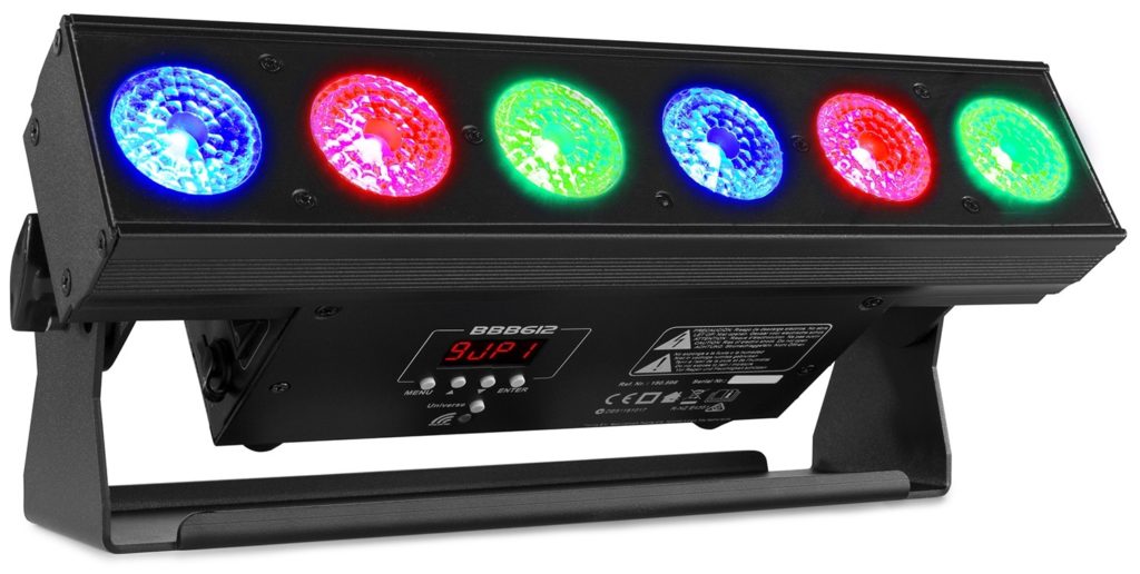 BeamZ -  BBB612 BARRA CON BATERIA 6X 12W, 6 x 12W 6-en-1 RGBAW-UV LEDs Caontrol de cada pixel individualmente Hasta 20 horas de operacion (dependiendo de la intensidad) Recarga rapida en solo 5 horas