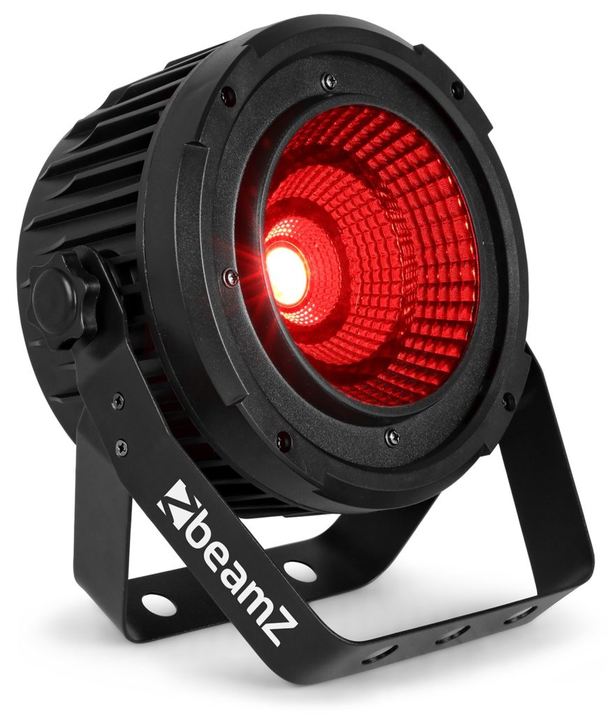 BeamZ -  COB50 - FOCO PAR, foco Spot de alta potencia con LED 50W y apertura de 60° incorporando tecnologia COB (chip-on-board). Este modelo es RGBWA, con funciones mezcla de color, Dimmer, Strobo y DMX.
