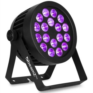150790_side1 BeamZ Pro - BWA536 - FOCO PAR ALUMINIO IP65 LED 18X 12W 4-EN-1, Mezcla de color RGBW 25x preset de colores Temperatura color 2700, 3200, 4300, 5600, 6500, 8000K 9x Shows pre-programados con ajuste de velocidad Dimmer electronico: 0 - 100%