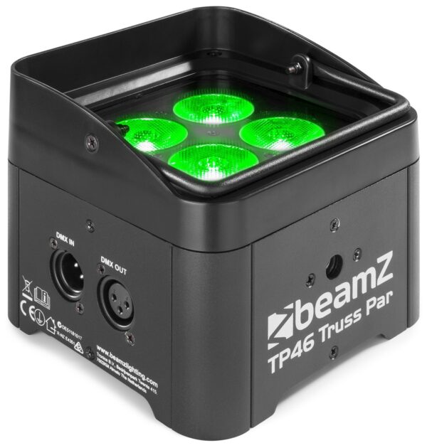 BeamZ - TP46 - FOCO PAR PARA TRUSS, 4x 4W 4-en-1 LEDs RGB-UV, DMX y autonomo 0-100% Dimmer electronico Diseño compacto para entrar facilmente en el TRUSS