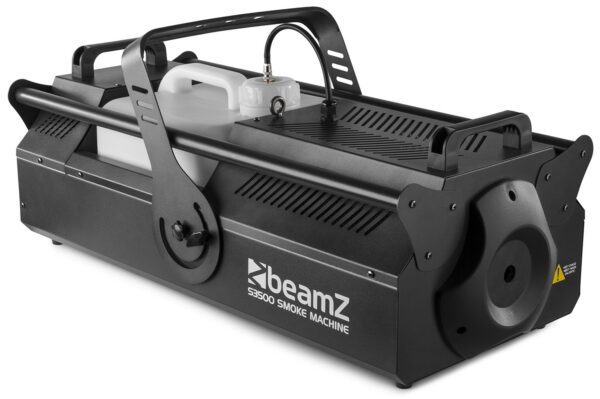 BeamZ -  S3500 MAQUINA DE HUMO DMX, Maquina de humo 3500W DMX Alta potencia de salida Control con display LCD Salida de humo regulable para hacer efectos sutiles Maximo tiempo de disparo continuo a toda potencia: 25 segundos
