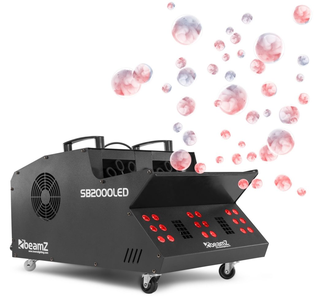 BeamZ - SB2000LED - MAQUINA DE HUMO Y BURBUJAS LED RGB, Combinacion de maquina de humo, maquina de burbujas y Led 3 en 1, todo en una sola unidad