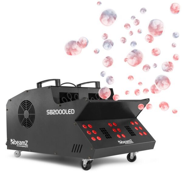 BeamZ - SB2000LED -  MAQUINA DE HUMO Y BURBUJAS LED RGB, Combinacion de maquina de humo, maquina de burbujas y Led 3 en 1, todo en una sola unidad