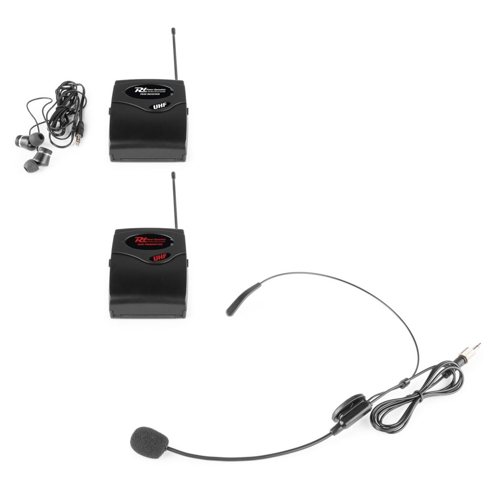 Power Dynamics - TG40 - SET DE GUÍA TURÍSTICO INALÁMBRICO, Transmisor y receptor audio digital de bolsillo para tours guiados