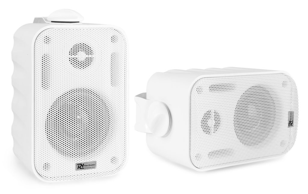 Power Dynamics - BC30V - PAREJA DE ALTAVOCES BLANCO IPX5 100V 3" 60W, tanto de 8 ohmios como de linea de 100V, permite su uso en las condiciones mas adversas. Ideal para eventos en exterior, piscinas, terrazas, areas ajardinadas y uso en barcos e instalaciones cerca del mar.