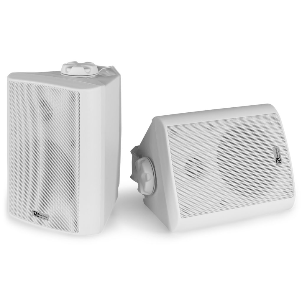 Power Dynamics - BC40V - PAREJA DE ALTAVOCES BLANCO 100V 8 OHM 4" 100W - IPX5, Resistente a intemperie IPX5 Uso en interior o exterior