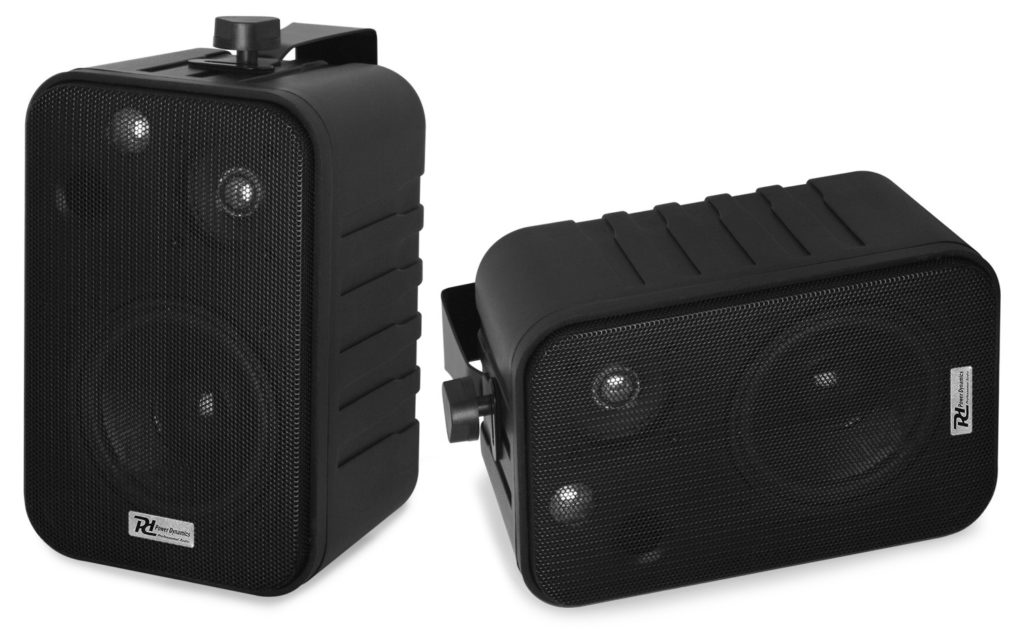 Power Dynamics -  BV40B - JUEGO DE ALTAVOCES DE AMBIENTE NEGRO 4 "100V, Diseño de altavoz de 3 vías con bass reflex, Entrada: 100V o 8Ω, Output power: RMS 10W