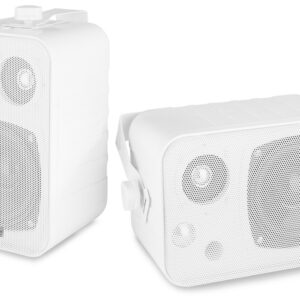 Power Dynamics - BV40B - CONJUNTO DE ALTAVOCES DE AMBIENTE BLANCO 4" 100V, Diseño de altavoz de 3 vías con bass reflex,Impedance 100V, 8 Ohm , Output power: RMS	10W