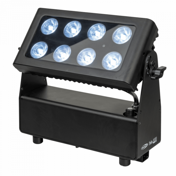 Showtec - Helix M1100 Q4 Mobile - Wash RGBW de 8 LED × 10 W (WDMX), Batería con autonomía de 15 horas de uso Ángulo beam de 10° y difusores opcionales disponibles, IP65