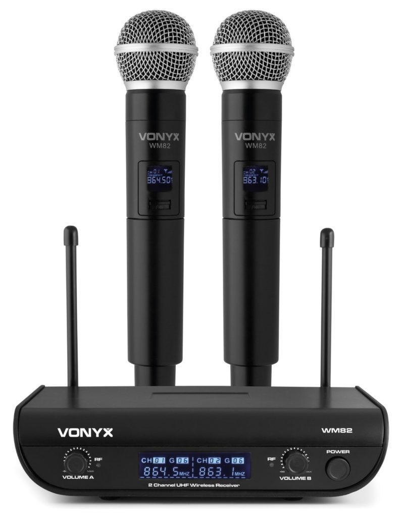 VONYX - WM82 - MICROFONO INALAMBRICO DIGITAL UHF 2 CANALES CON 2 MICROS DE MANO