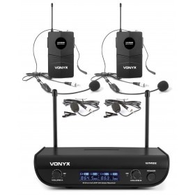 VONYX -  WM82B- MICROFONO INALAMBRICO DIGITAL UHF 2 CANALES CON 2 MICROS DE DIADEMA