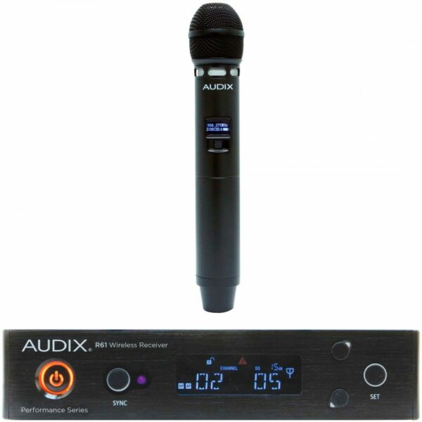 AUDIX- AP61-VX5 -  Sistema inalámbrico de mano verdaderamente profesional con la cápsula dinámica Audix VX5. Receptor de sintonización de amplio rango de frecuencias, de 64 MHz