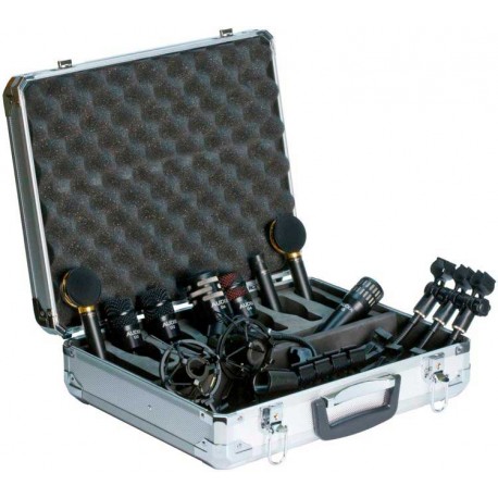 AUDIX - STUDO ELITE 8 - Set  de micrófonos, 1 x Micrófono D6 especial para el bombo - 1 x micrófono para caja i5 - 2 x micrófonos D2 para toms - 1 x micrófono D4 para goliath - 1 x SCX1HC Hi-Hat - 2 x SCX25A Instrument Microphones para over heards y otras aplicaciones -