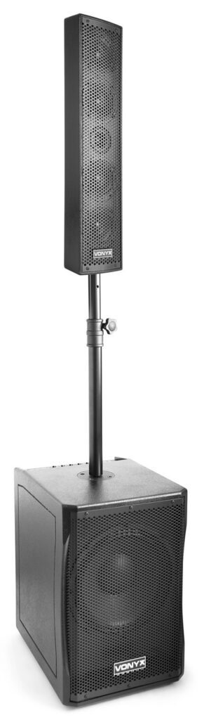 VONYX -  VX1200 - SISTEMA 2 VIAS FULL RANGE. Sistema completo 750W Plug and Play 1x 12'' subwoofer activo 1x Top con 4x 4.5'' medios y 1x 2.5'' tweeter
