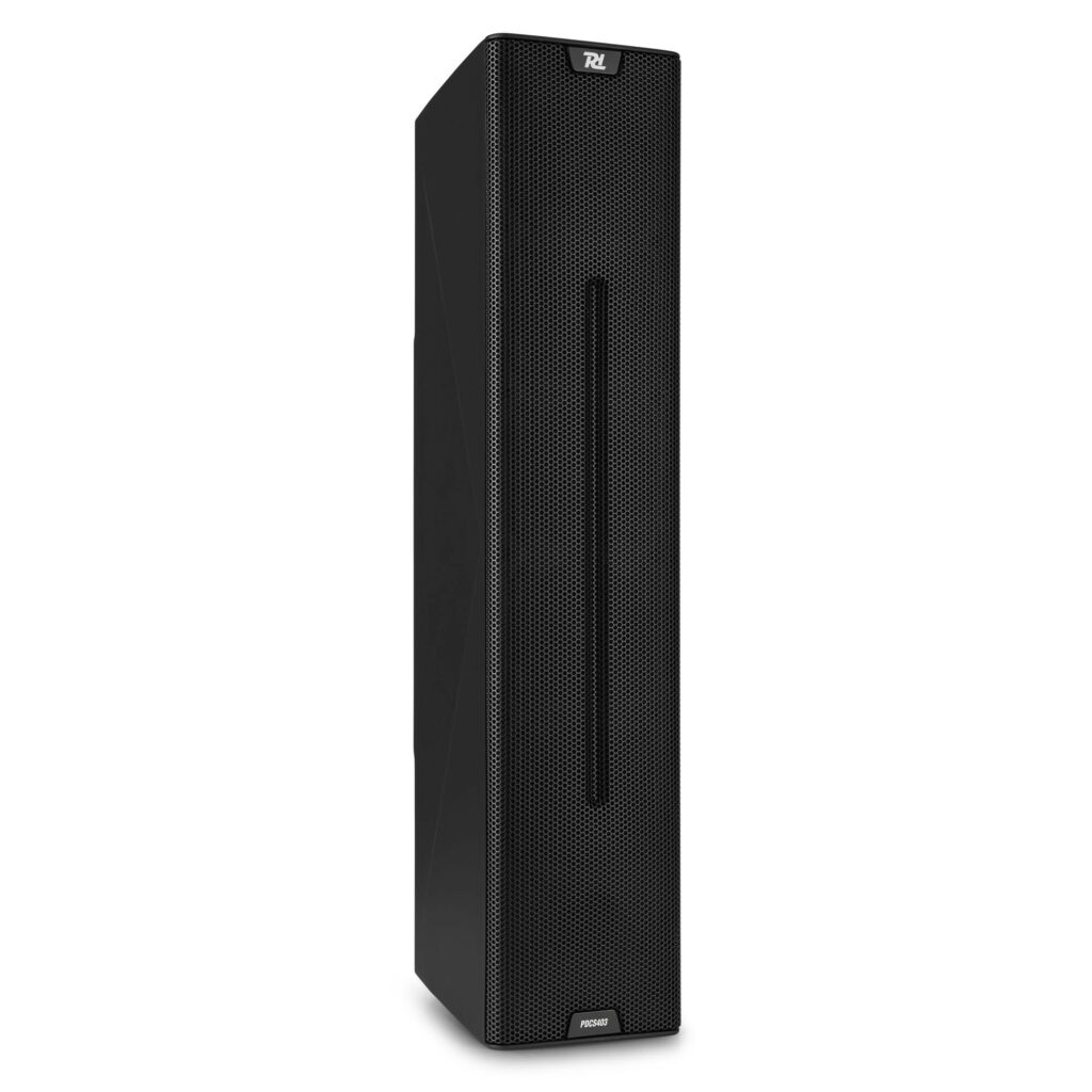Power Dynamics - PDCS403 - COLUMNAS ACÚSTICAS NEGRA, 4x 3” para graves y tweeter de 1x 1” Neodimio Sonido de calida Hi Fi Gran ángulo de dispersión, 8 Ohm , 130W. RMS