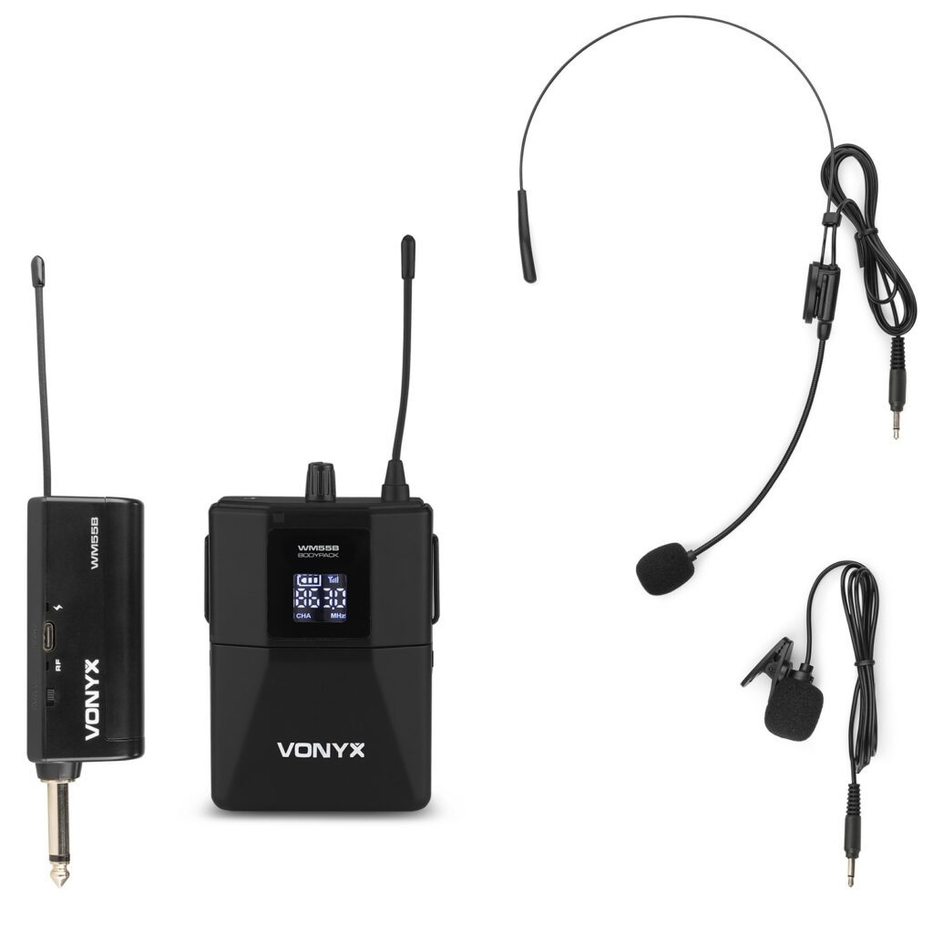 Vonyx - WM55B - MICRÓFONO DE PETACA INALÁMBRICO UHF PLUG-AND-PLAY
