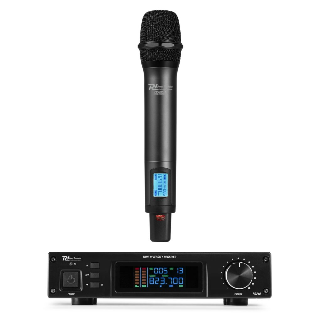 Power Dynamics - PD210 - Micrófono inalámbrico de mano UHF 160-Canales, sistema True Diversity