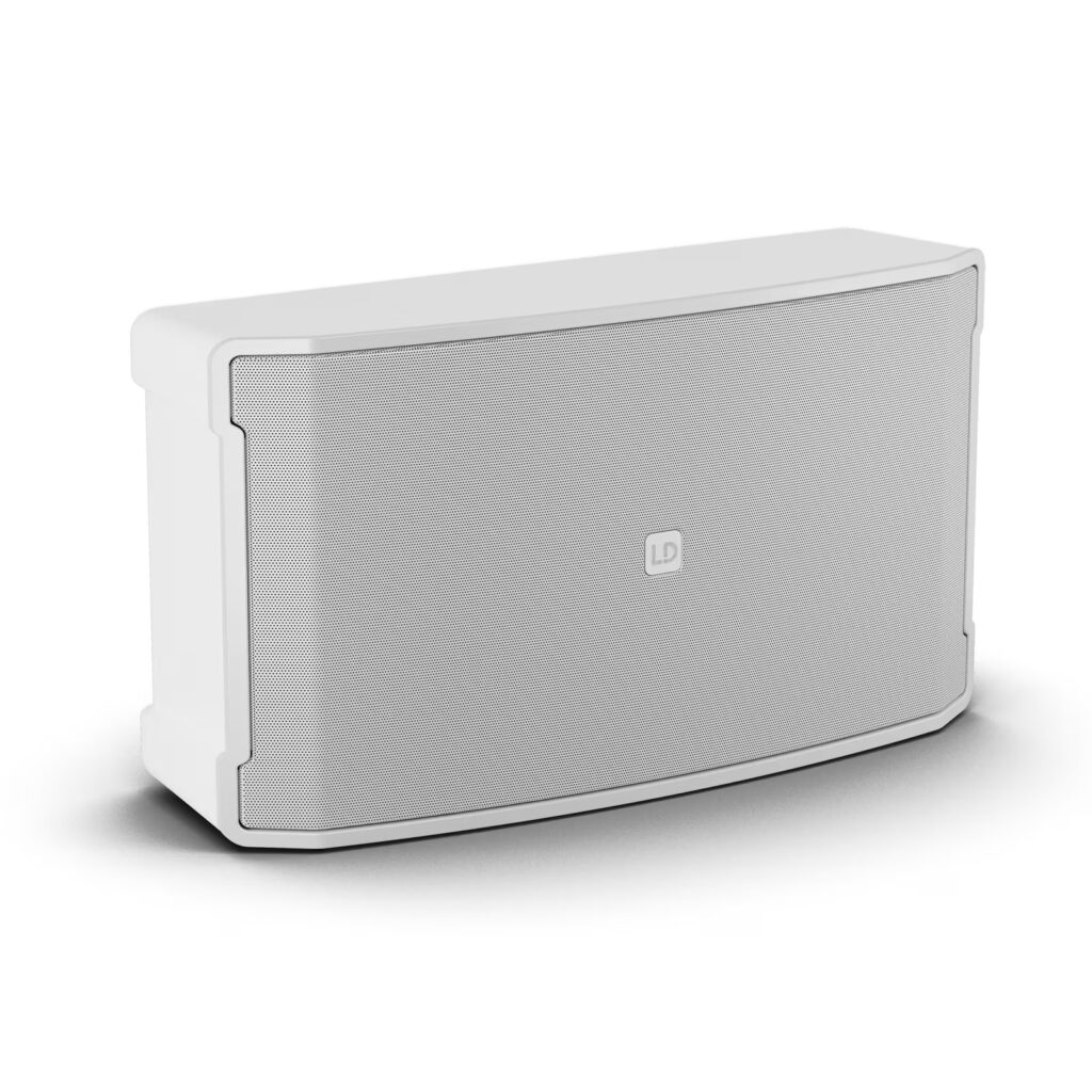 LD Systems - DQOR® SUB 8 D W - Subwoofer de instalación interior/exterior Powered Dante, blanco