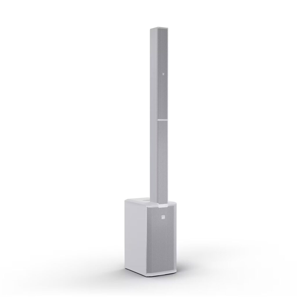 LD Systems - MAUI® 11 G3 MIX W - PA de columna portátil cardioide con mezclador digital, blanco, 1.460 W de potencia de pico y 125 dB de SPL máx. Potente reproducción de graves gracias al subwoofer de 2 × 8″. Medios equilibrados gracias a los 6 altavoces full range de 3,5″