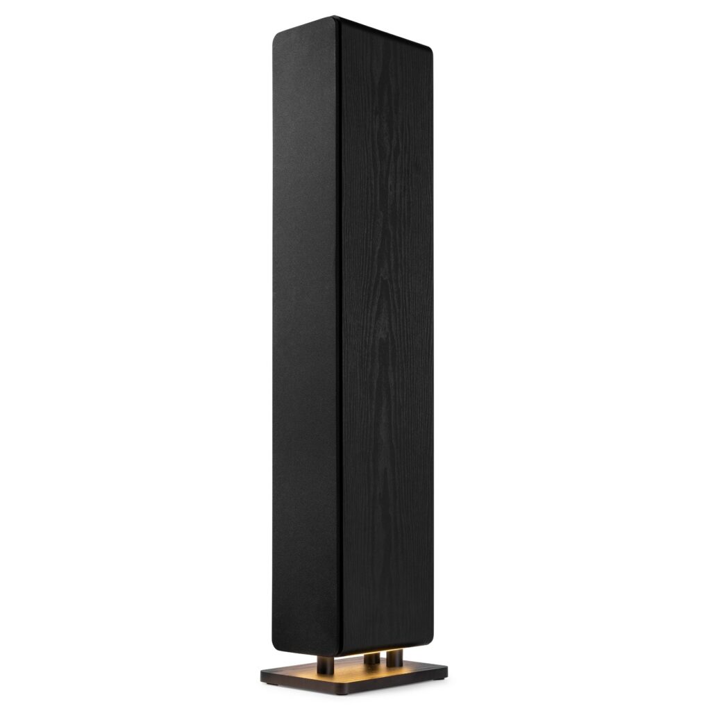 AUDIZIO - ARCO - Altavoz de torre activa con DAB negro, Elegante altavoz de torre con amplificador incorporado DAB+ / FM Radio Función de reproducción USB Receptor BT para transmisión de audio