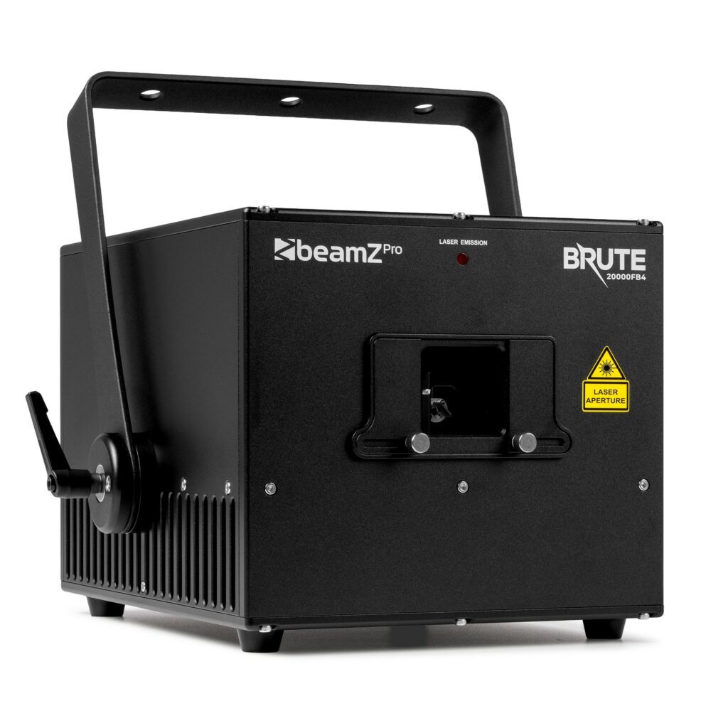 BeamZ pro - Brute 20000FB4  - Láser de diodo puro para exteriores, Rojo (4000 mW), verde (4000 mW) y azul (12000 mW)