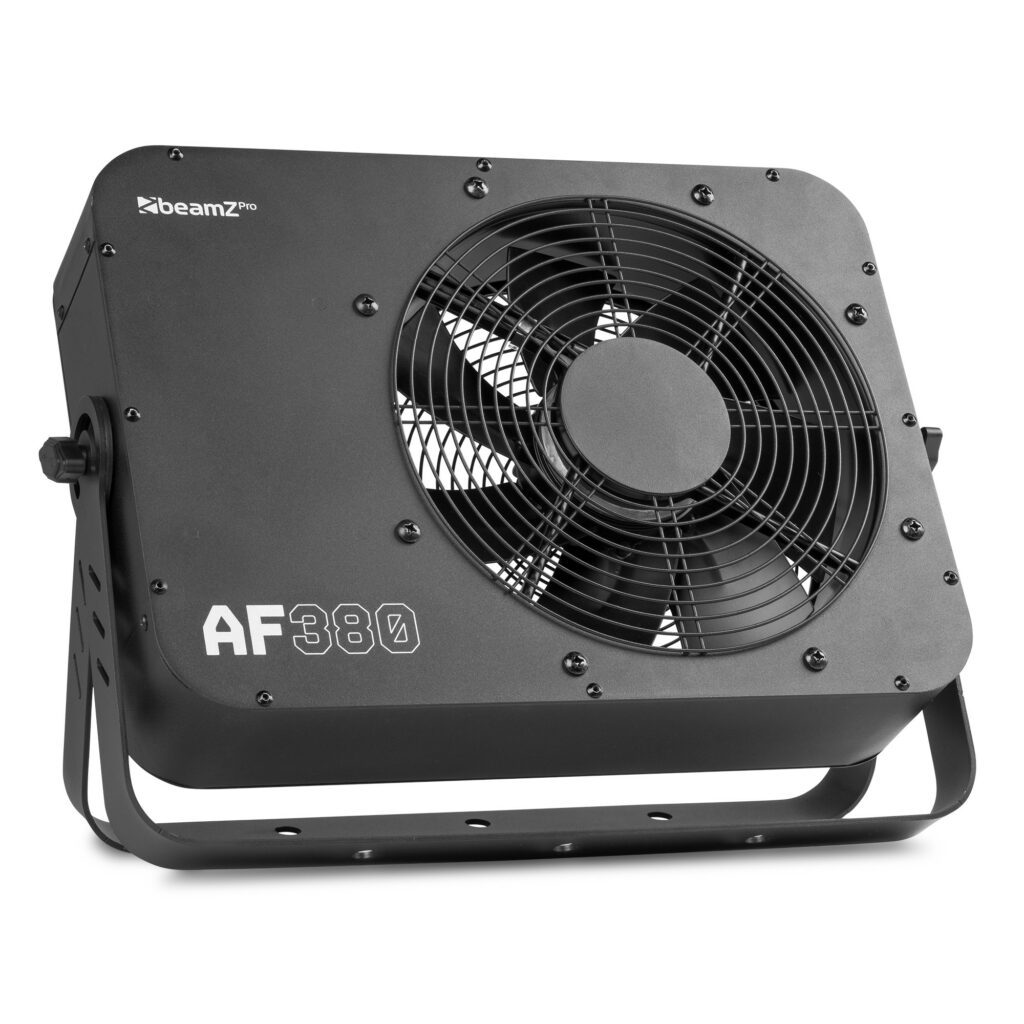 Beamz pro - AF380 - Soplador Axial DMX, Velocidad de ventilador variable Velocidad de rotación: 750 - 2250 rpm Angulo ajustable (360 °)