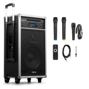 Vonyx - ST180 - Sistema Portatil 12'' 450W, BT streaming, CD, USB, SD, 1x micro con cable 2x micros inalambricos de mano UHF