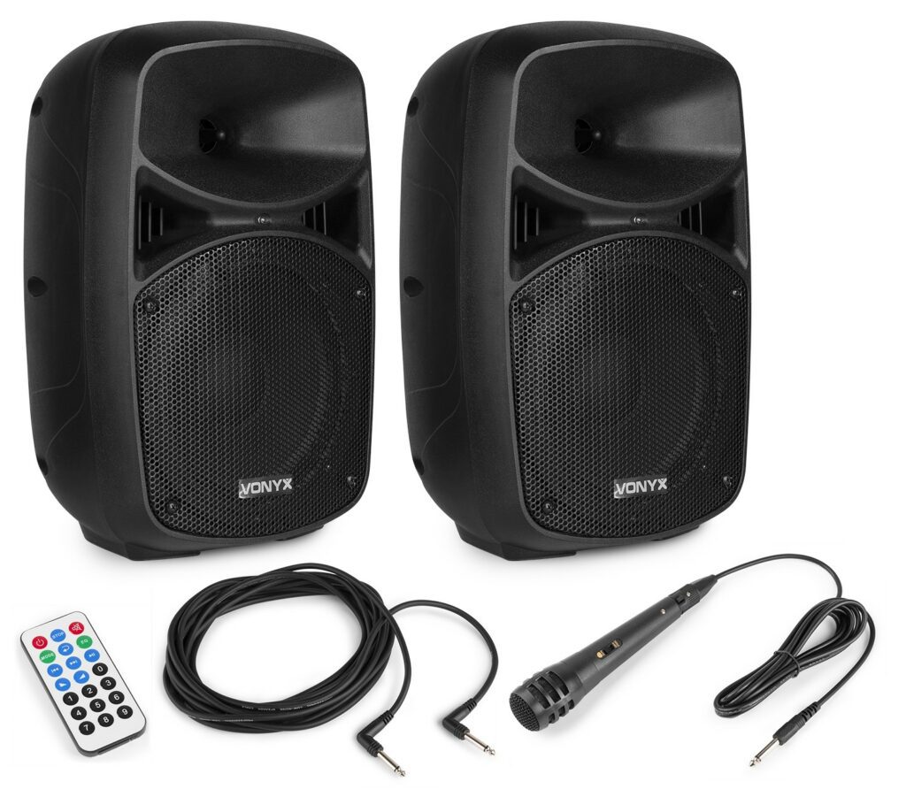 VONYX -  VPS082A - Set Plug & Play 400W. 8", USB, BT, micrófono y mando a distancia